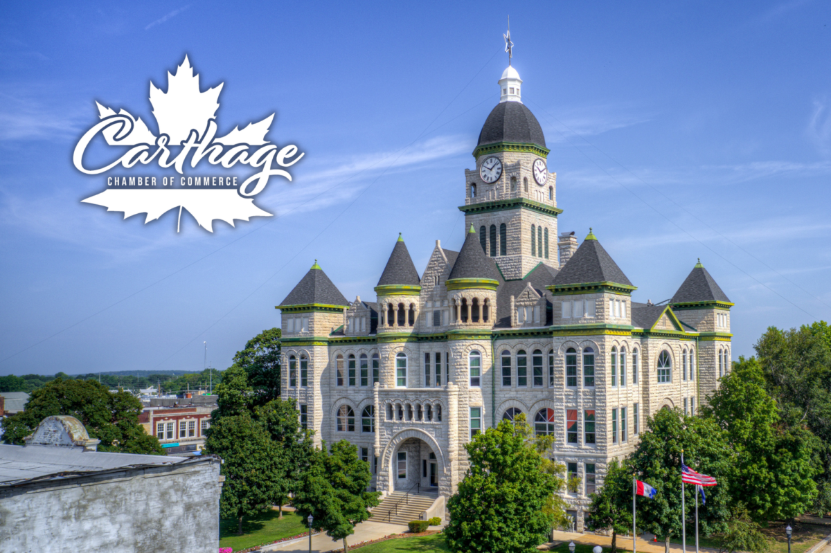 A promotional image for the Carthage Chamber of Commerce.