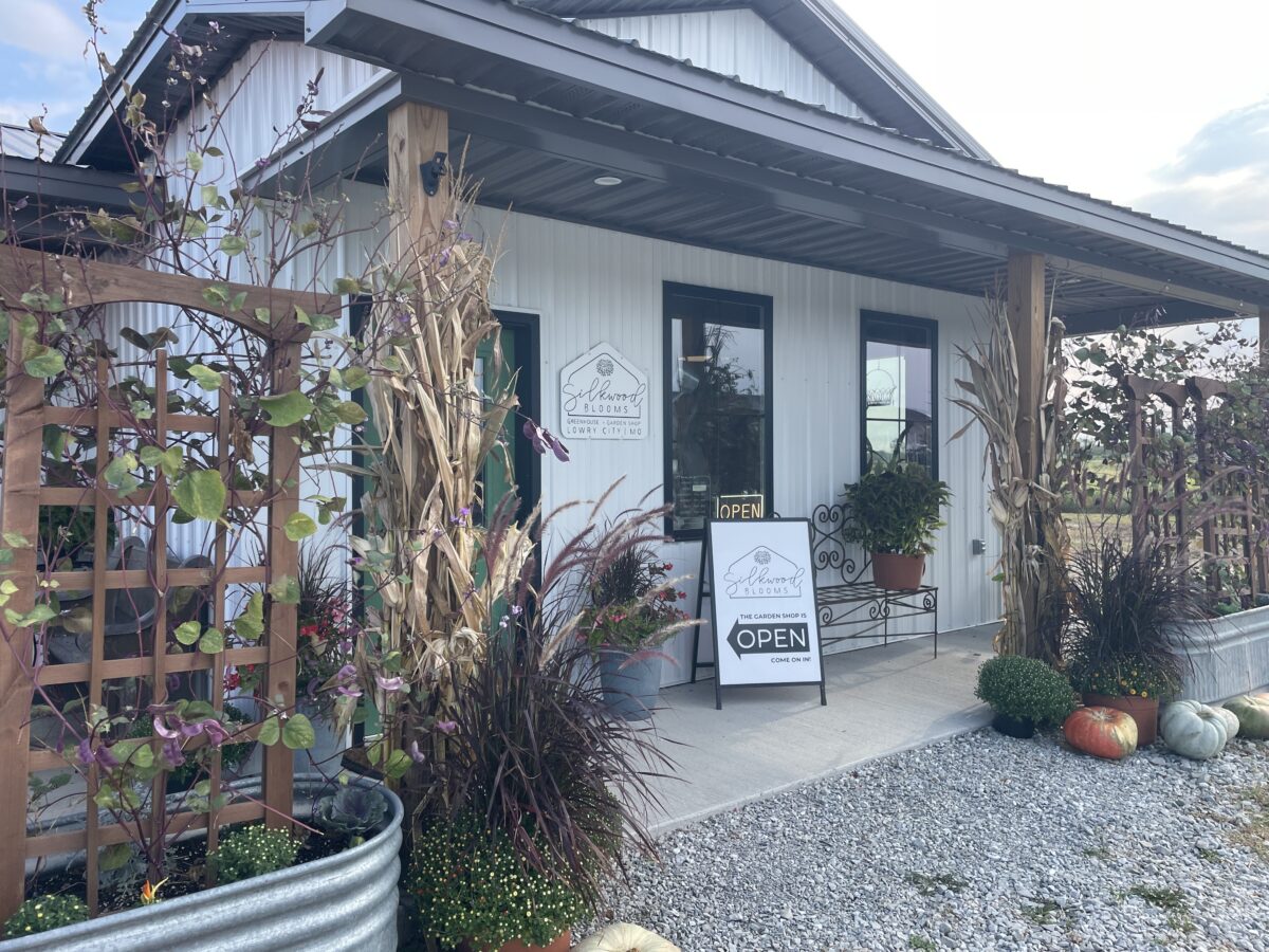 The exterior of a plant shop.