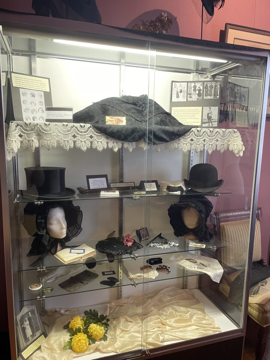 A display of old fashion at the Gasconade County Historical Society Museum.