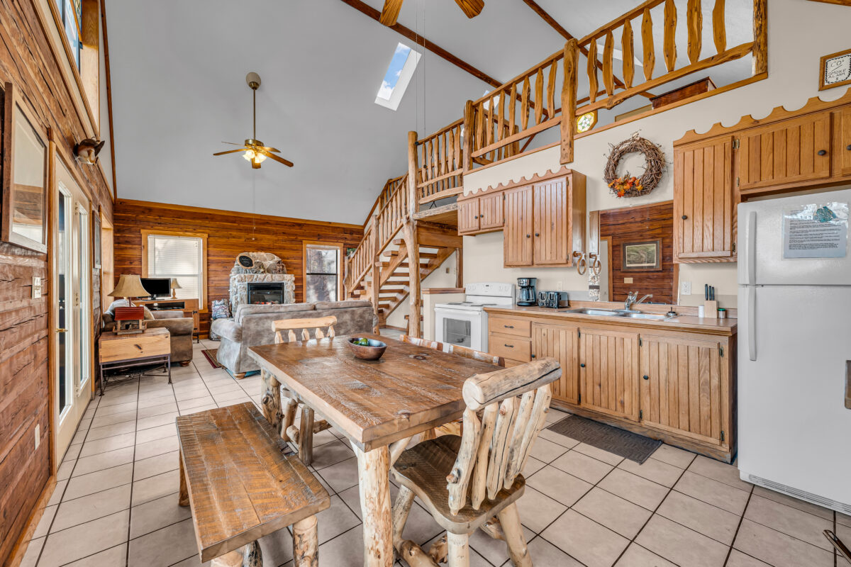 Large Ozarks river home with space for families near the North Fork River