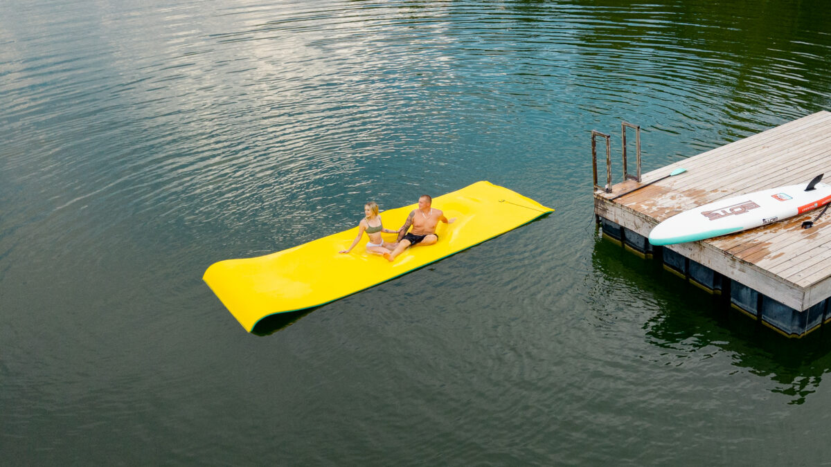People on a rental from Table Rock Lake Lily Pad Rentals