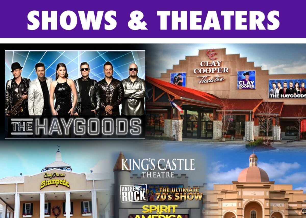 Graphic promoting several shows and attractions in Branson.