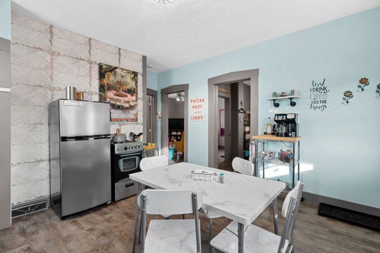 The inside of a fully stocked kitchen.