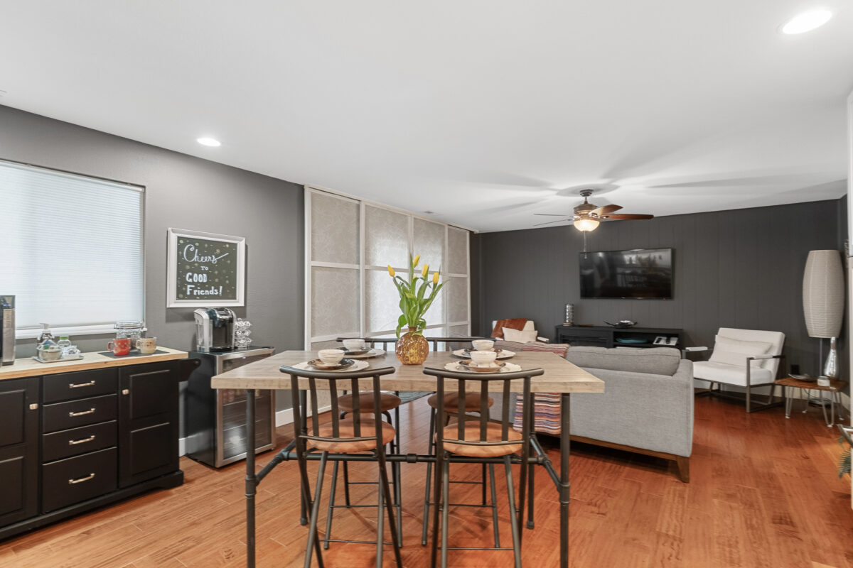 A living and dining space.