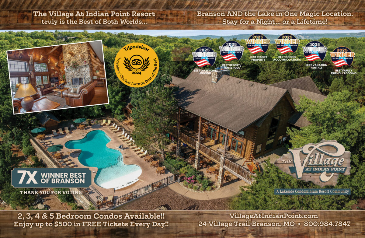 A graphic advertising a getaway resort.