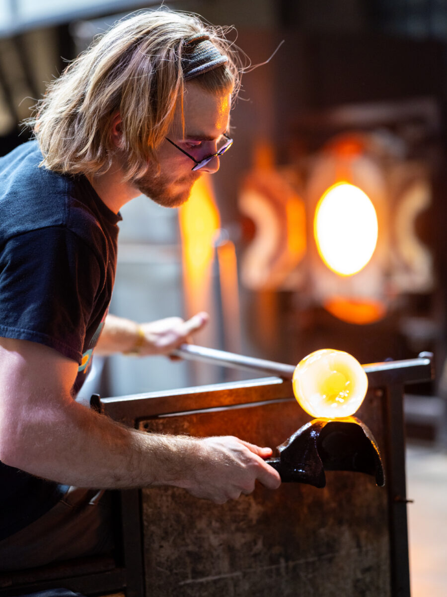 Glassblower at work