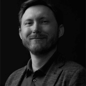 Person's headshot in black and white